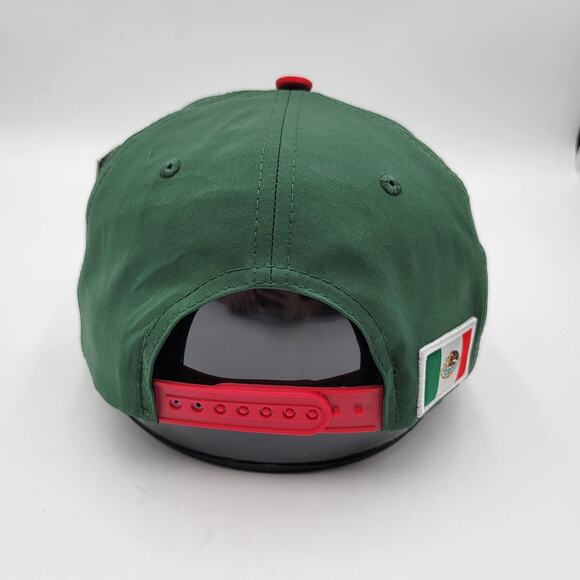Hecho En Mexico Hat Cap Snap Back Green Red Eagle Flag Embroidered Mens Zion - Picture 3 of 8